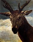 Head of a Stag by Diego Rodriguez de Silva Velazquez